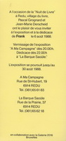 Exposition Frank Redu Galerie 2016 Bruxelles