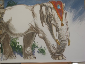 2012 - Solliès-Ville -grand dessin de l&#039;éléphant