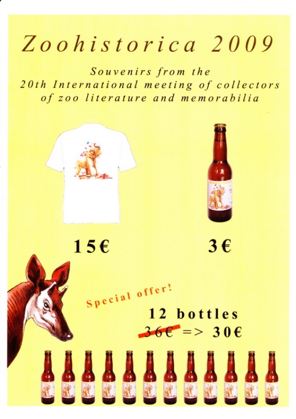 Tarif des souvenirs zoohistorica 2009