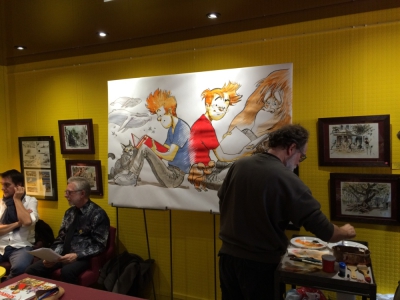 Fresque Spirou-Broussaille à la librairie La Bulle - Le Mans en 2016
