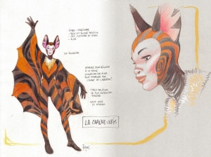 Dessins costumes du spectacle Les Zooribles Comblain 2009