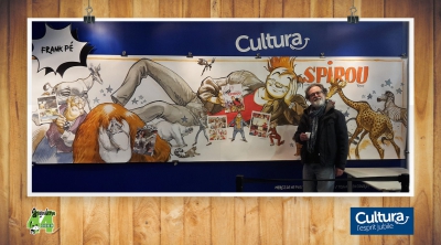 Angoulême 2017 : Fresque sur le stand Cultura