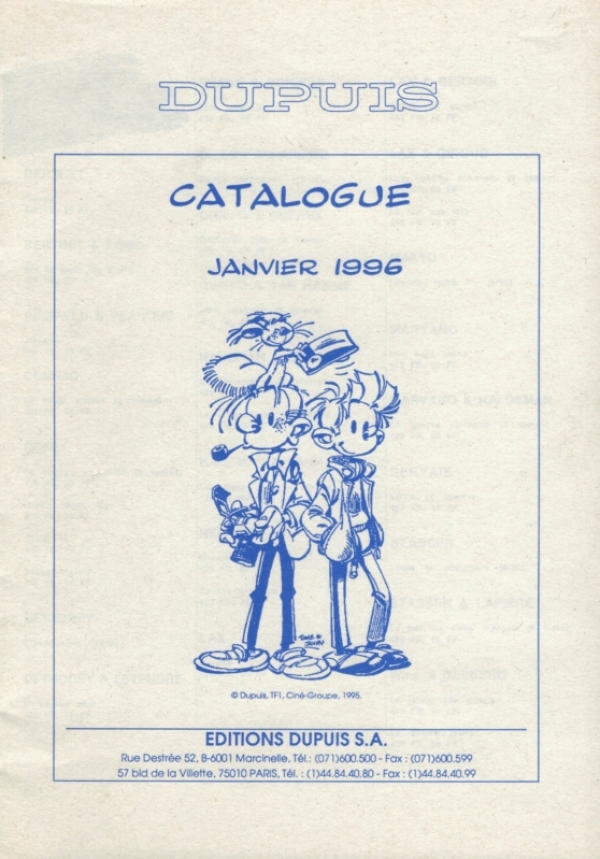 Catalogue janvier 1996