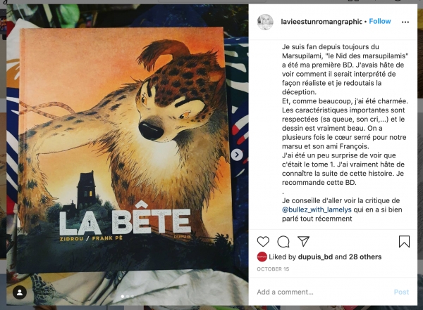 2020-10-16 : la vie est un roman graphique : Instagram post