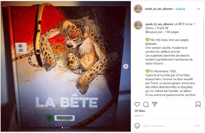 2021-04-27 : Sarah et ses albums : Instagram post